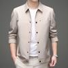 Autumn New Men's Jacket Korean Version of Casual Fashion Trend Lapel Top Middle-aged Thin Coat Men