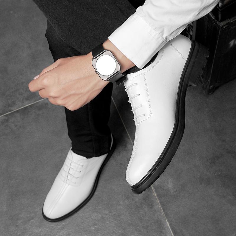 Men Genuine Leather Shoes Fashion Lace-Up Sneakers Real Leather Mens Italian Designer Flats Luxury Business Shoes