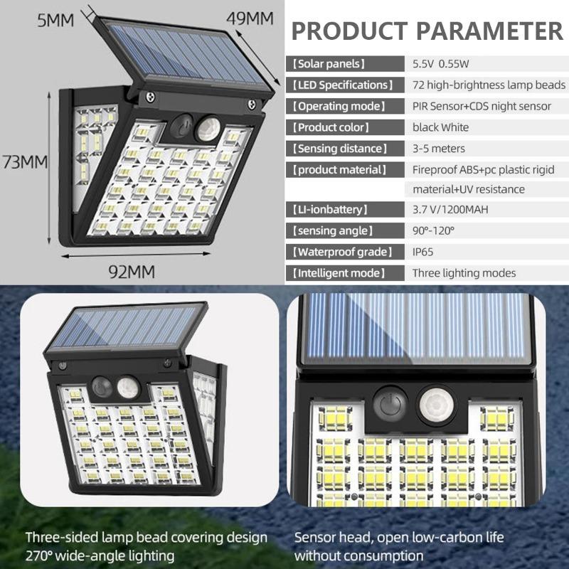 Human Body Automatic Induction Night Light Solar Charging Garden Outdoor Small Wall Lamp Lighting Waterproof Grade Street Lamp