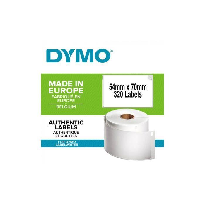 DYMO LabelWriter Box of 1 Roll of 320 Multi-Purpose Labels (Semi-permanent Adhesive) 54mm X 70mm