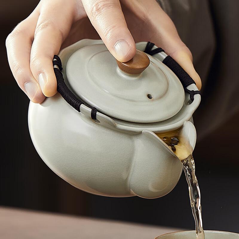 TEAHUE Ru Kiln Ceramic Anti-scald Teapot & Gaiwan