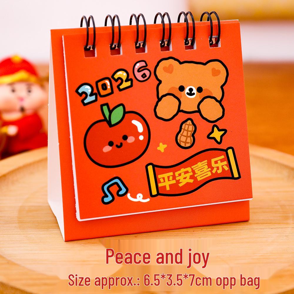 2026 Year of the Horse Mini Cartoon Desk Calendar - Cute Desktop Decoration & Punch-in Calendar, Small Gift Idea