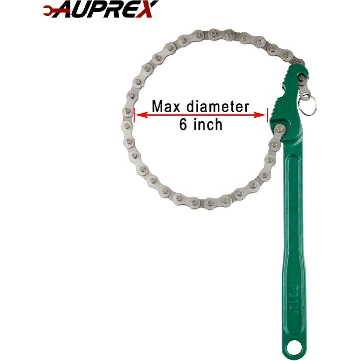 12 Inch Sturdy Carbon Steel Adjustable Heavy Duty Ratcheting Chain Oil Filter Wrench Reversible Chain Style Pipe Fitter With Multi-Purpose