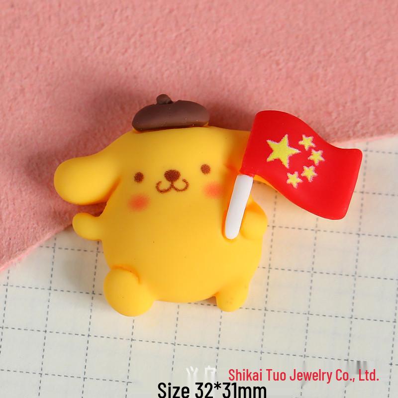 Sanrio Cartoon Flag Resin DIY Accessories: Phone Case, Hair Accessories, Pendant, Shoe Decor