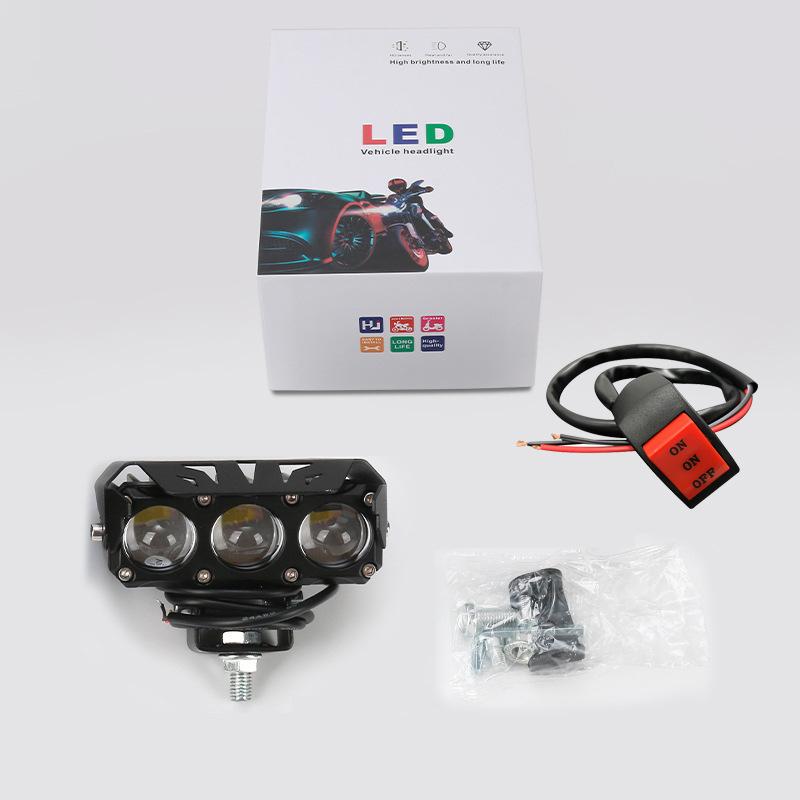 Car Work LIghts Motorcycle LED Dual Color Mini Lens Headlight Driving Light Fog Lamps Motorcycle Headlights SUV UTV Spotlight