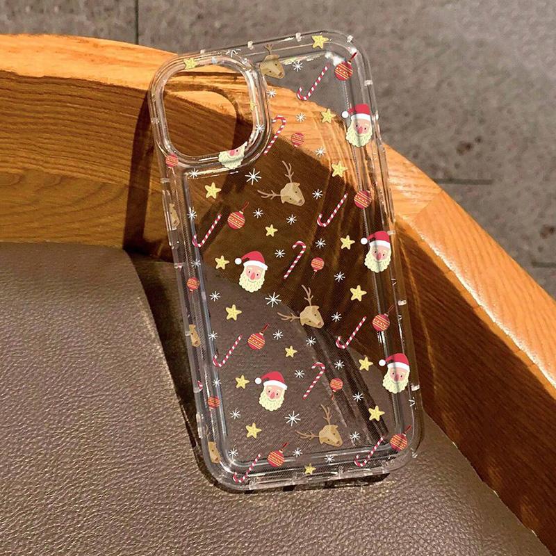 Winter Christmas Graphic Print Clear Case for iPhone17 16 15 14 13 12 11 Pro Max 16E XR SE2 7 8 Plus Shockproof Soft Cover