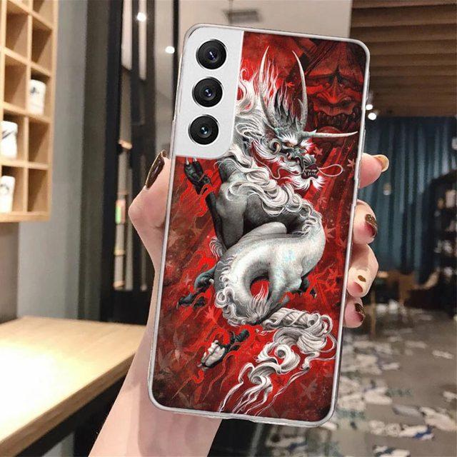 Asian Dragons Animal Tattoo Cool Soft Phone Case For Samsung Galaxy S23 S22 Ultra S21 Plus S20 Fe S10 Lite S9 S8 +S10e S7 Edge
