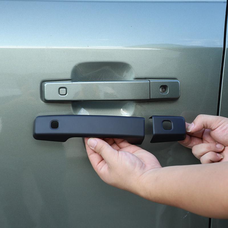 For Land Rover Defender 90 110 130 2020-2024 ABS Black/Carbon Fiber Car Exterior Door Handle Cover Trim Car Accessories