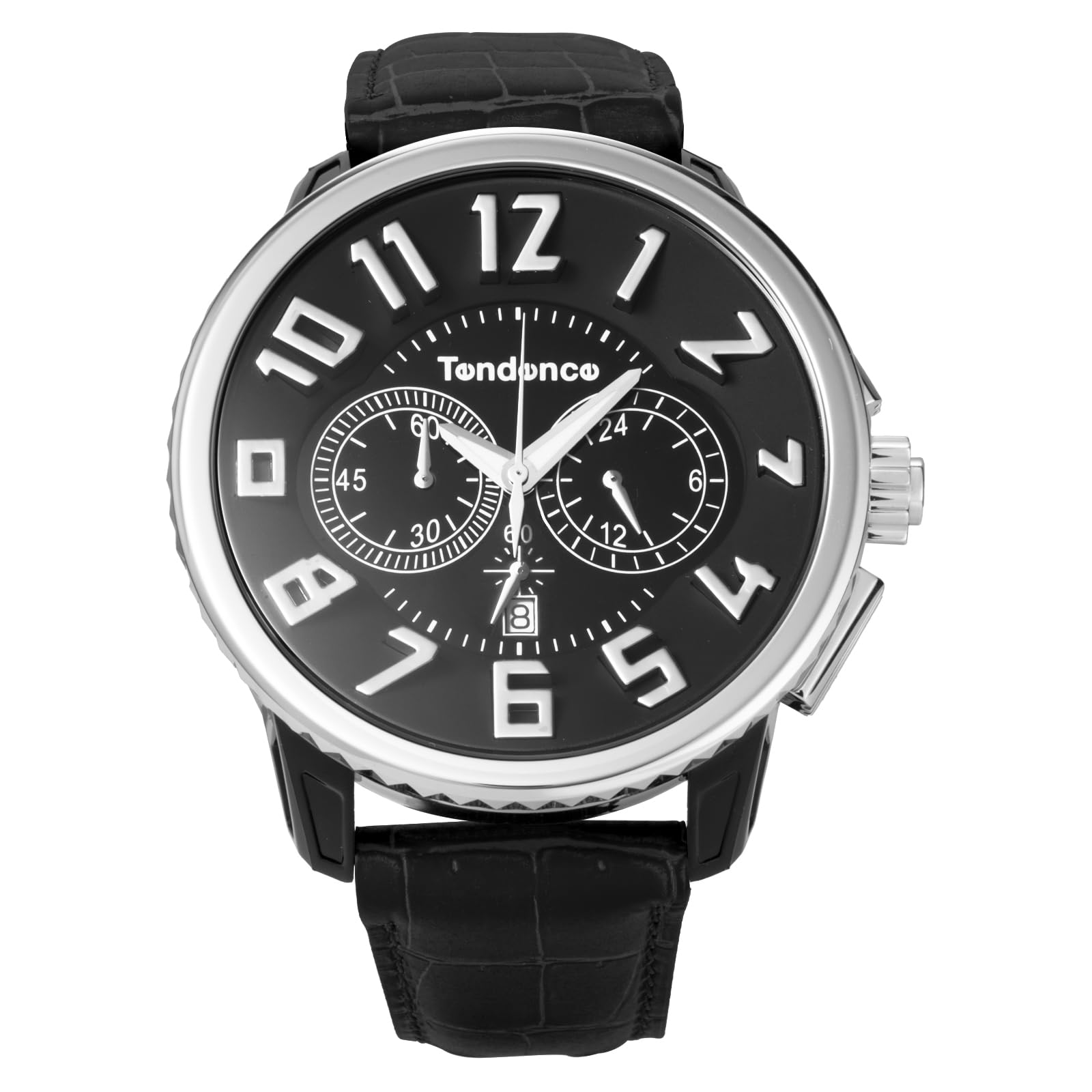 

Tendence Gulliver Round Chronograph Watch TG046013-BKLE-AM Men s Black [Parallel Import]