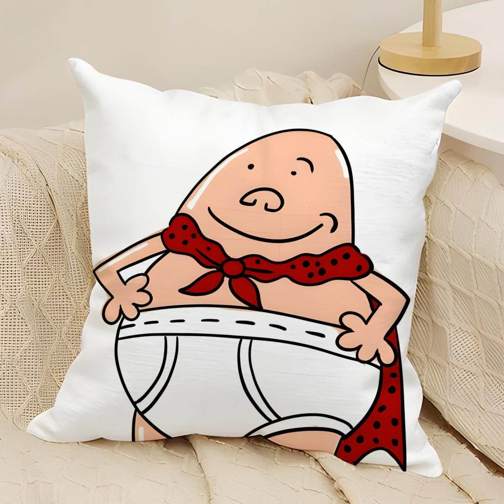 American Funny Cartoon Captain Pillow Case Natural Linen DoubleSided Printing Sofa Home Decor Cushion Cover