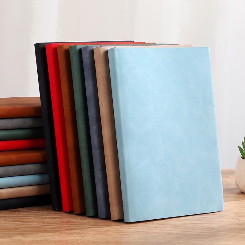 A5 Sheepskin Leather Notebook - Retro Soft Business Diary Planner with Custom Logo