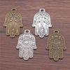 Alloy Hamsa Hand Charms Amulet Pendants For Good Luck Jewelry Making