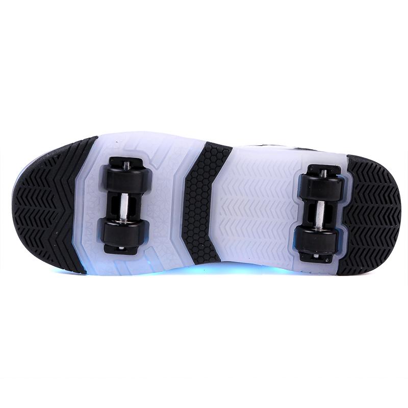 Scarpe da corsa a quattro ruote per bambini Scarpe basse staccabili Ricaricabili USB Luminose Scarpe sportive Ragazze Pattini a rotelle Scarpe da ragazzo