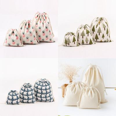 Delicate Cotton Line Drawstring Pouches Candy Favor Holder Jewelry Bag