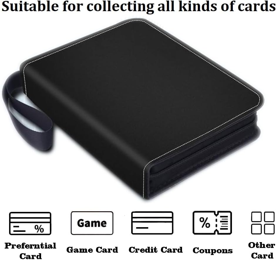 50 Sheets Trading Card Binder with Zipper – Compact PU Leather Album, Secure Top-Loading Pages for Trading, Sports & TCG Cards