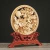 Wood Carving Dragon and Phoenix Round Carving Art Statue Mascot High Quality Home Room, Office Decoration Accessories