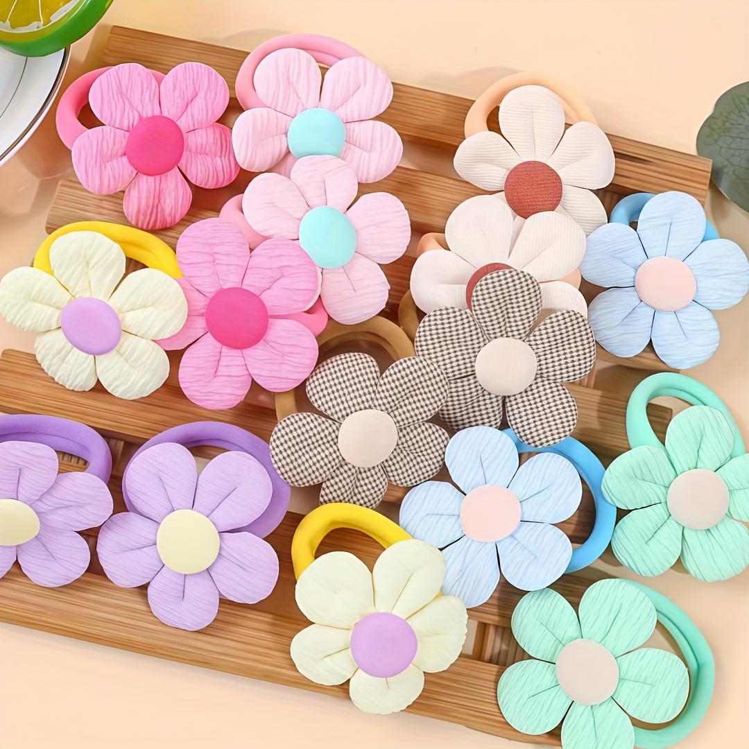 

6-piece set of sweet floral headbands for girls, cute mixed-color polyester hair accessories, suitable for daily use, parties.