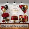 1 Stück Rote Goldene Luxus Geburtstag Rosen Dekoration Hintergrund Kulisse Für Fotostudio Foto Booth Party