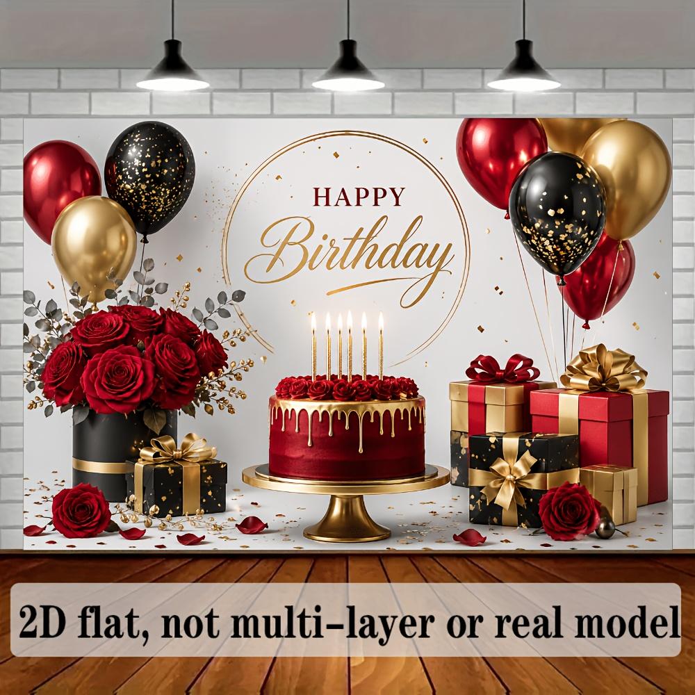 1 Stück Rote Goldene Luxus Geburtstag Rosen Dekoration Hintergrund Kulisse Für Fotostudio Foto Booth Party