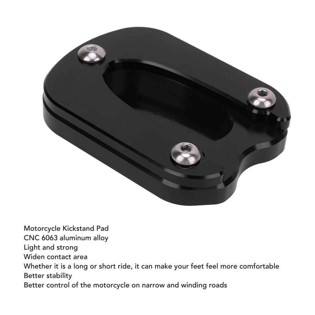 Motorcycle Kickstand Pad Aluminum Alloy Side Stand Footrest Replacement for