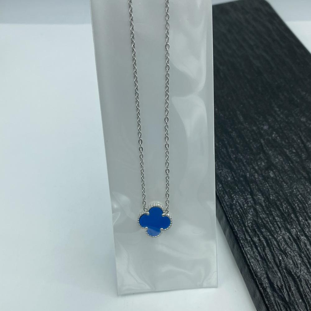 15MM Titanstahl Vierblättriges Kleeblatt Halskette 18k Nicht verblassende Damenhalskette