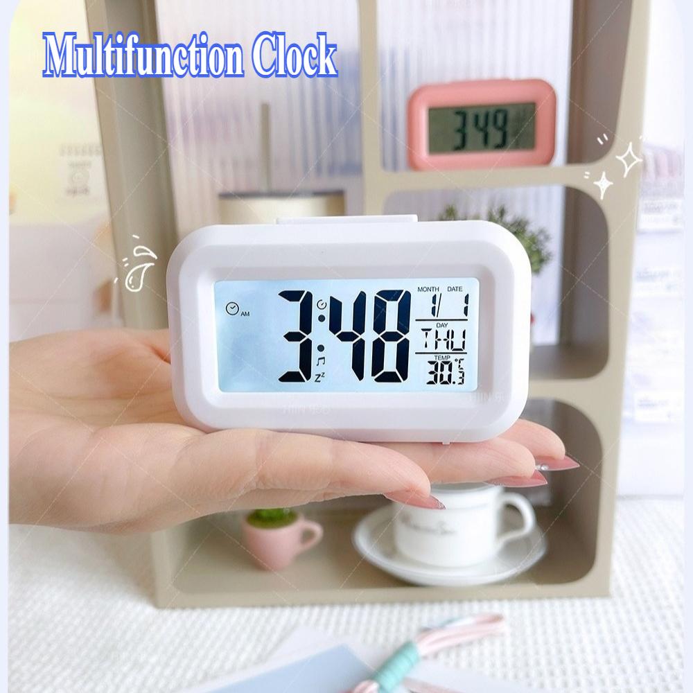 Electronic Clock Date Temperature Function Children's Bedroom Clock Home Offices Desktop Clock Desk Decor Child Alarm Digital