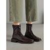 Coarse Heel Short Boots 2025 Autumn and Winter Retro British Style Skinny Boots Square Martin Boots