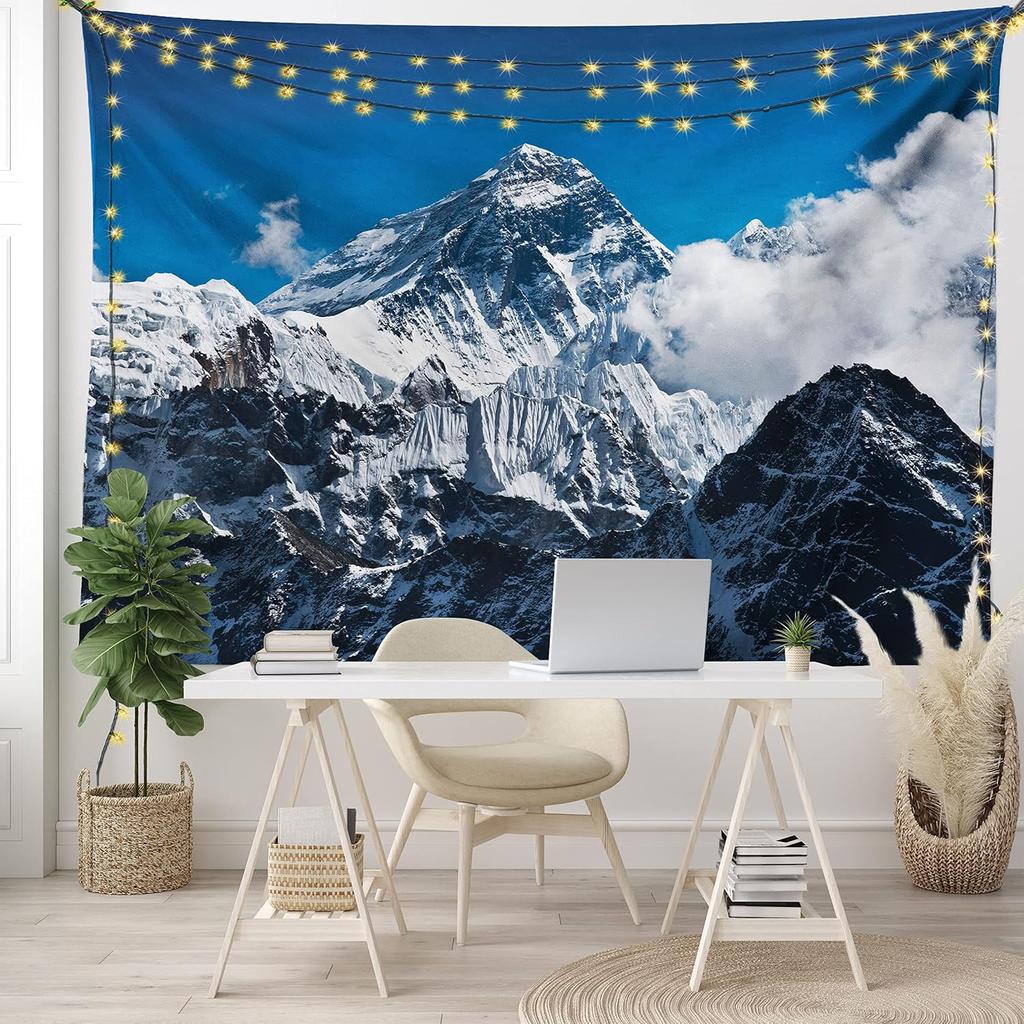 Landscape Tapestry Lake Mountain Forest Landscape Lago Di Carezza Wild Nature Scenic Picture Wide Wall Hanging for Bedroom