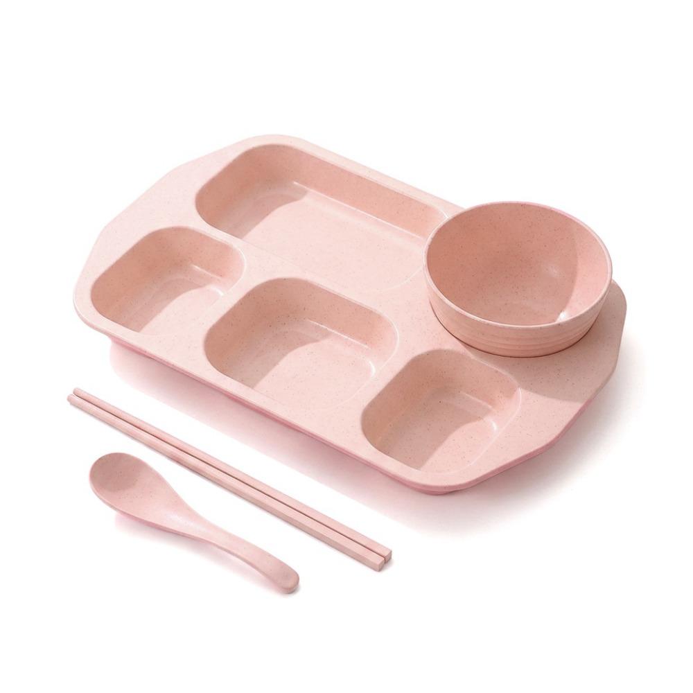 with Bowl and Tableware Fat-Loss Meal Plate Microwave-safe Divided Food Plate Canteen