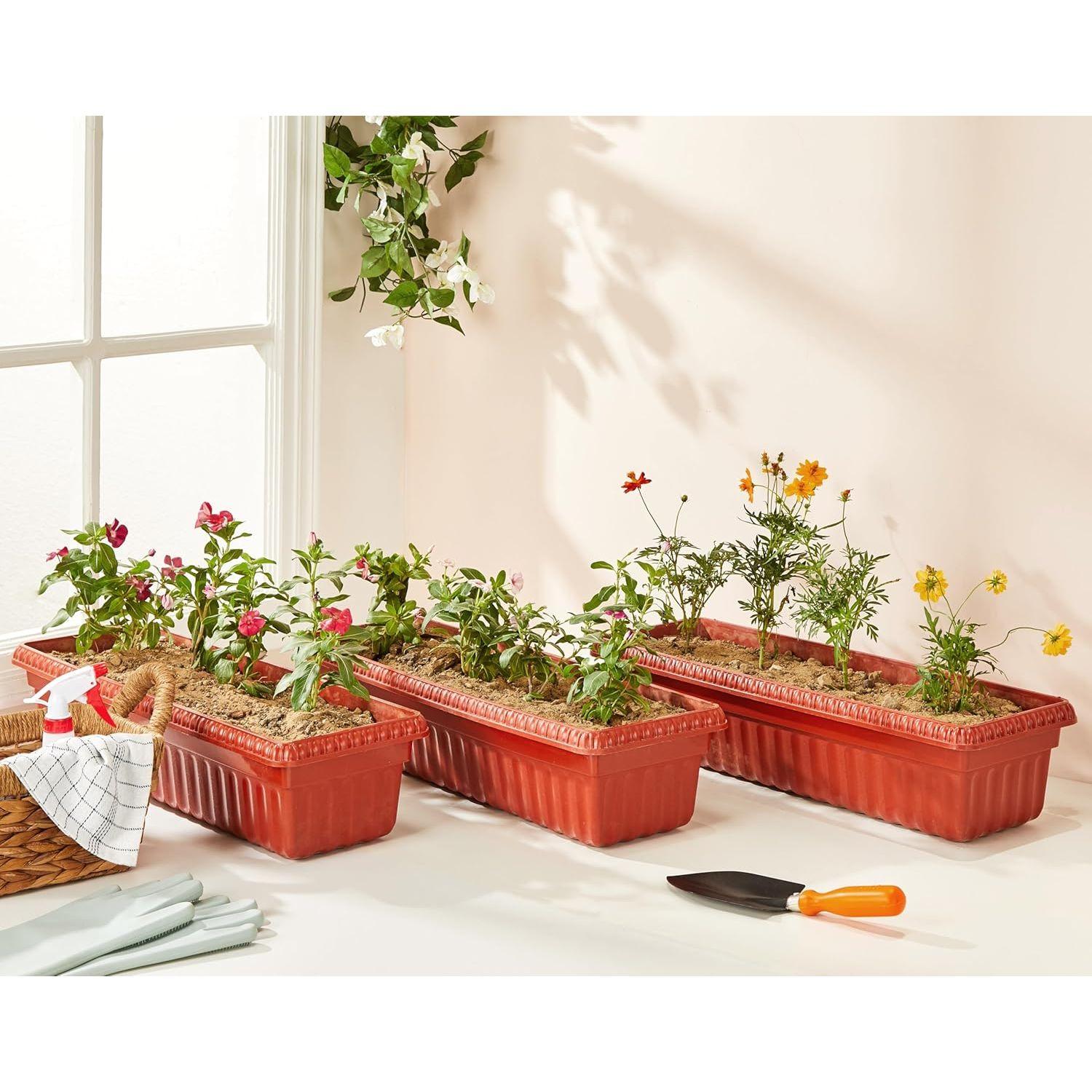 

100% Virgin Plastic Rectangle Pots for Plants | Indoor and Outdoor Flower Pot for Home/Office/Table/Garden/Balcony Decoration 25 INCH