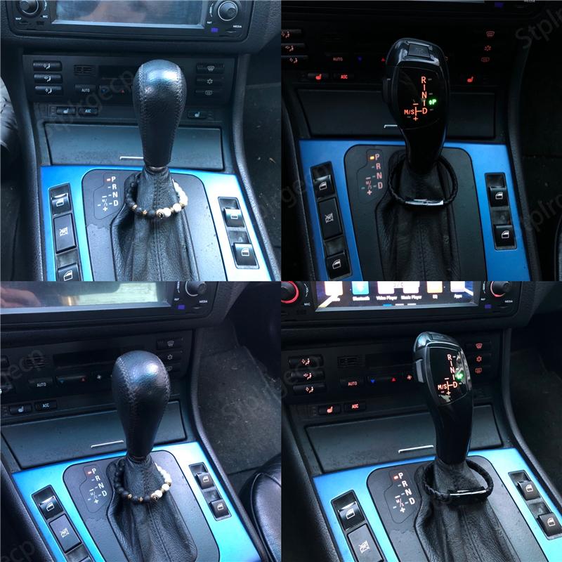 For BMW Carbon Fiber Black and Sliver LED Gear Shift Knob 3 Series E46 316i 318i 320d 320i 323i 325i 328i 330i 325xi