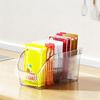 Kitchen Seasoning Organizer with Dividers Clear Plastic Storage Box for Spice Packets Sauces Stackable Dustproof Storage Box for Pantry Cabinet