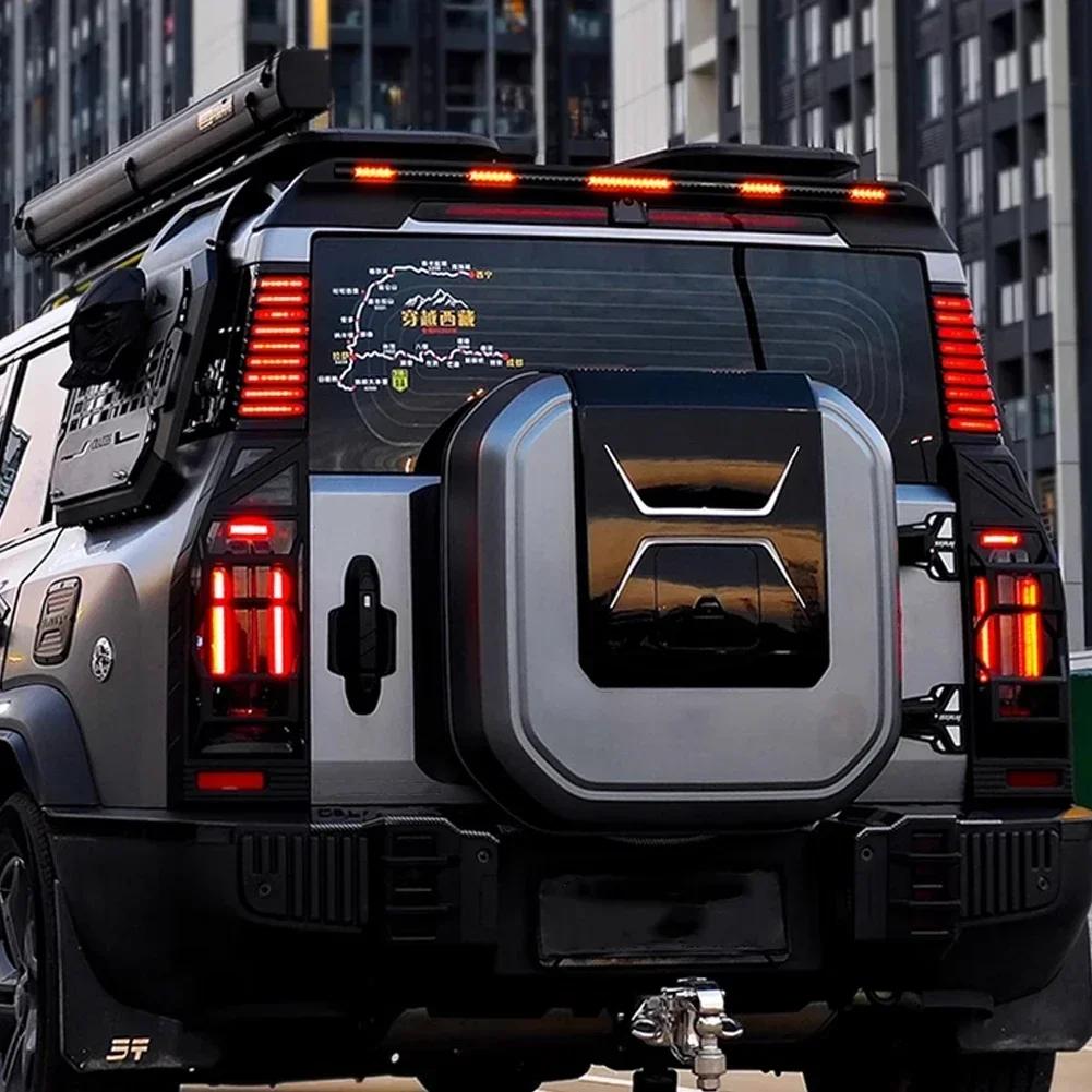 1 Pair Car 3-rows D-pillar Light Taillights Turn Warning LED Side Panel Lights Modification Accessories For Jetour Traveler T2