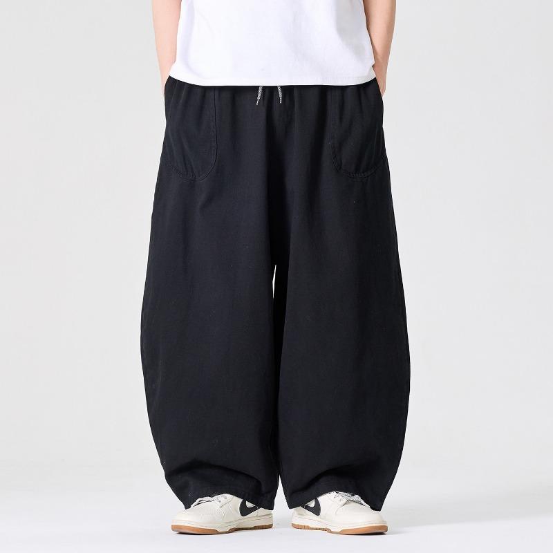 Pantaloni Cargo Casual Larghi Dritti Retro Taglie Forti da Uomo