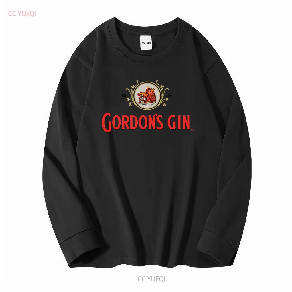 Gordons Dry Gin Logo T-Shirt Vintage Schweres Baumwoll-S 3X Kostenloser Versand USA lange oder kurze Ärmel Vintage Gewaschene Grafik Unisex