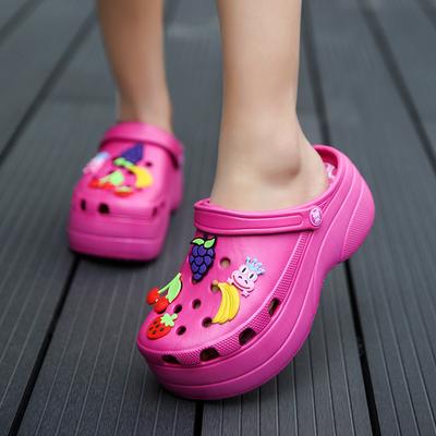 Summer Garden Non-slip Hole Hole Women's Beach Shoes Thick-soled Muffin-soled Sandals Heightened Outer Wear Cool Slippers Korean Version of Students