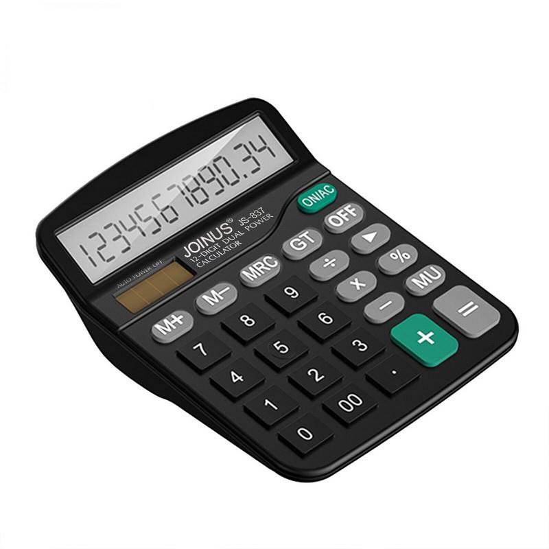 12-Digit Dual Power Handheld Portable Calculators Desktop Standard Function 12-Digit Dual Power Handheld Portable Calculators Desktop Standard Function