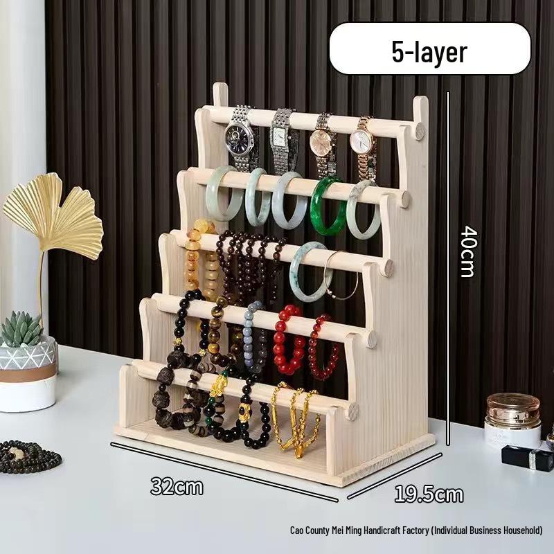 Solid Wood Creative Display Stand for Jewelry, Figurines, Snacks, and Succulents