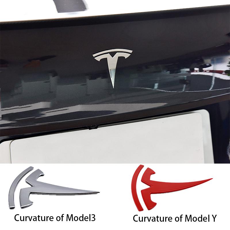 QSGMX1 3D For Tesla Logo ABS TESLA Model 3 Mode Y Car Front Hood Logo Cover Emblem Sticker Styling Auto Body Rear Trunk Badge