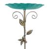 Standing Bird Bath with Metal Stake Outdoor Birdbaths Rust Proof Metal Bird Feeder Bowl for Garden Patio Yard Lawn