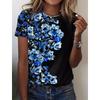 Korean Women's Harajuku Summer T-Shirt 3D Flower Graphic Short Sleeves O-Neck Fashion Tee Leisure Top Clothing