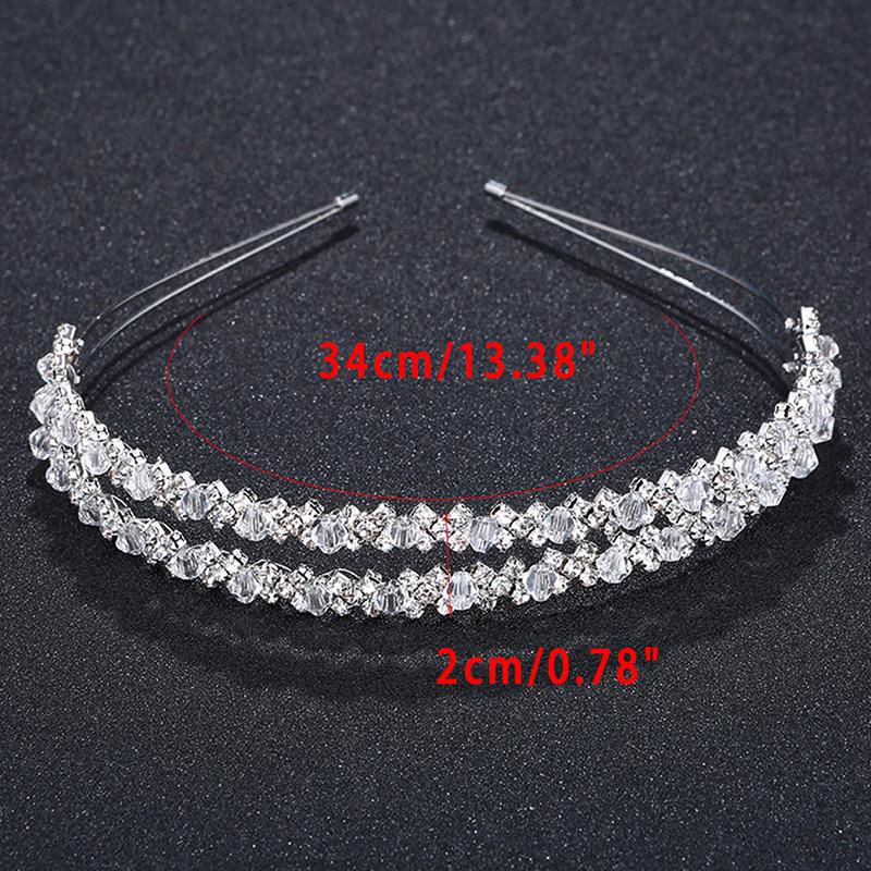 Tiara Opaska Ślubna Korona Ślubna Ręcznie Robiona Podwójna Warstwa Opaska do Włosów Ślubna