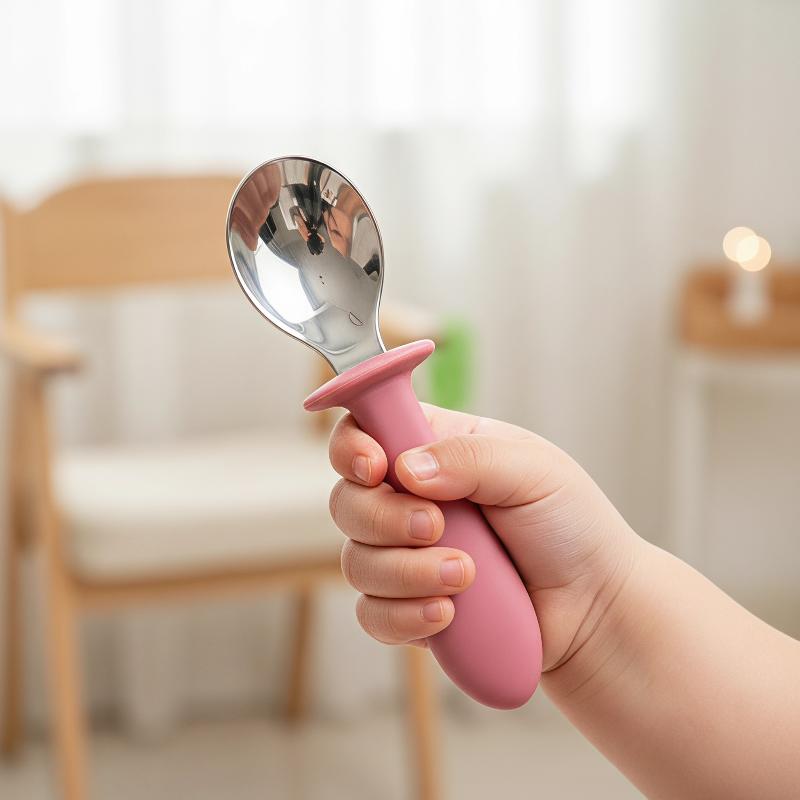 Set di Alimentazione per Bambini in Acciaio Inossidabile Ventose Piatto Diviso Ciotola Cucchiaio Forchetta per Svezzamento Guidato dai Bambini Bambini Piccoli Mangiare da Soli