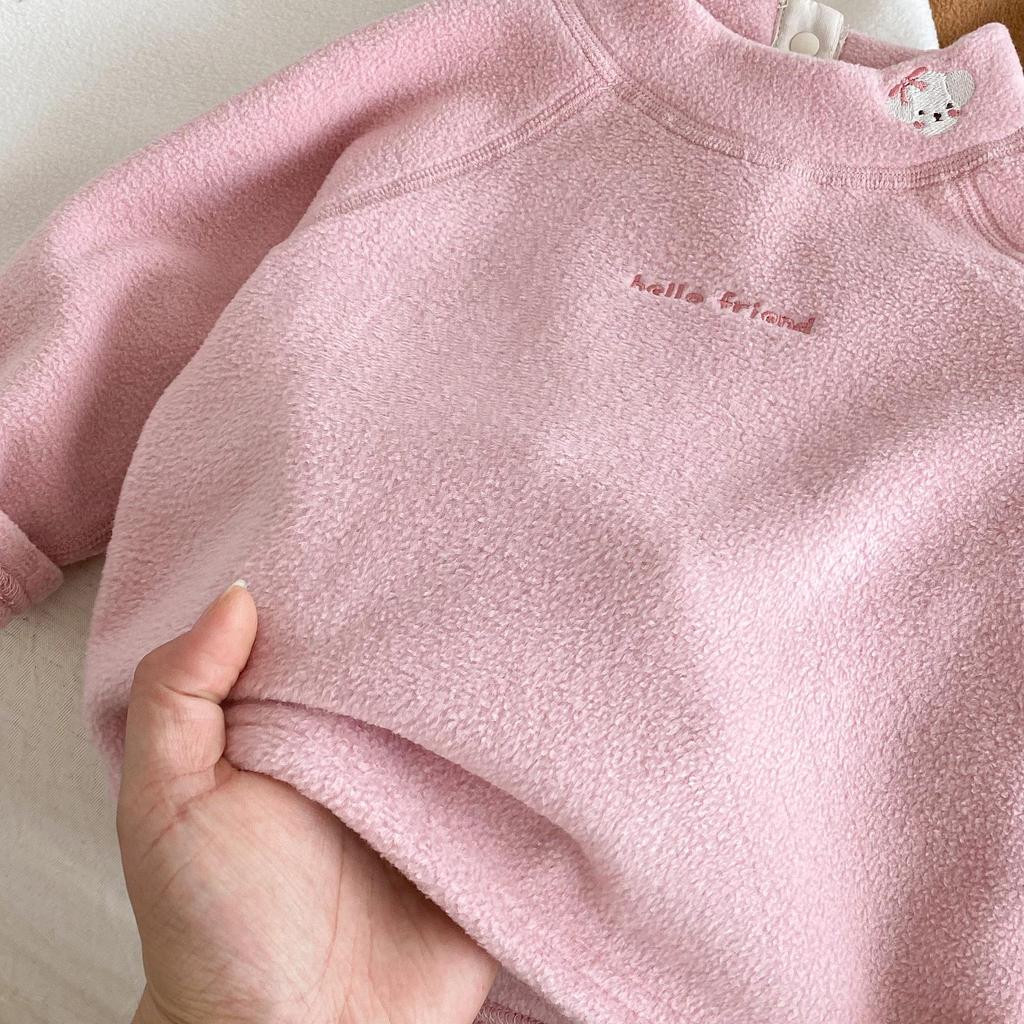 2025 Winter Kids' Fleece Base Layer: Girls' Half-High Neck, Boys' Embroidered Cartoon Top
