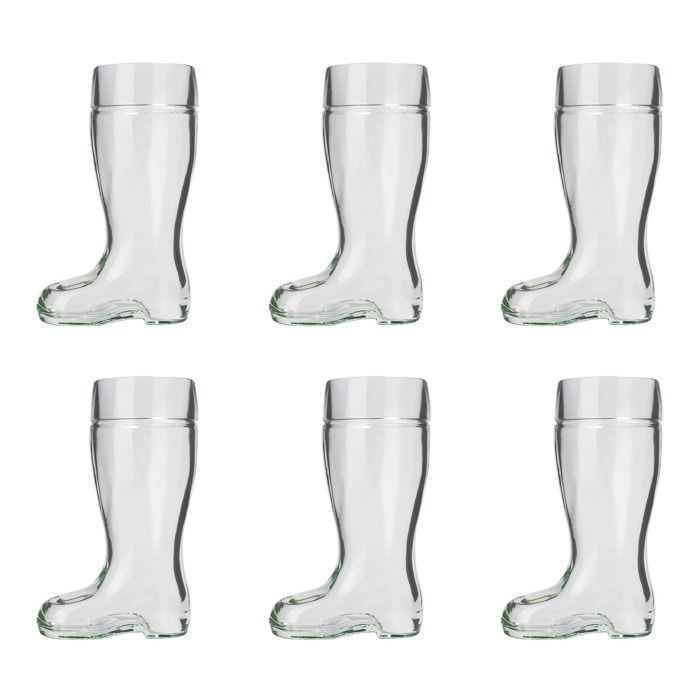 Copos de cerveja bota (conjunto) - ICH-ZAPFE - Conjunto 6 x 0,5 L - Vidro artesanal - 6 peças