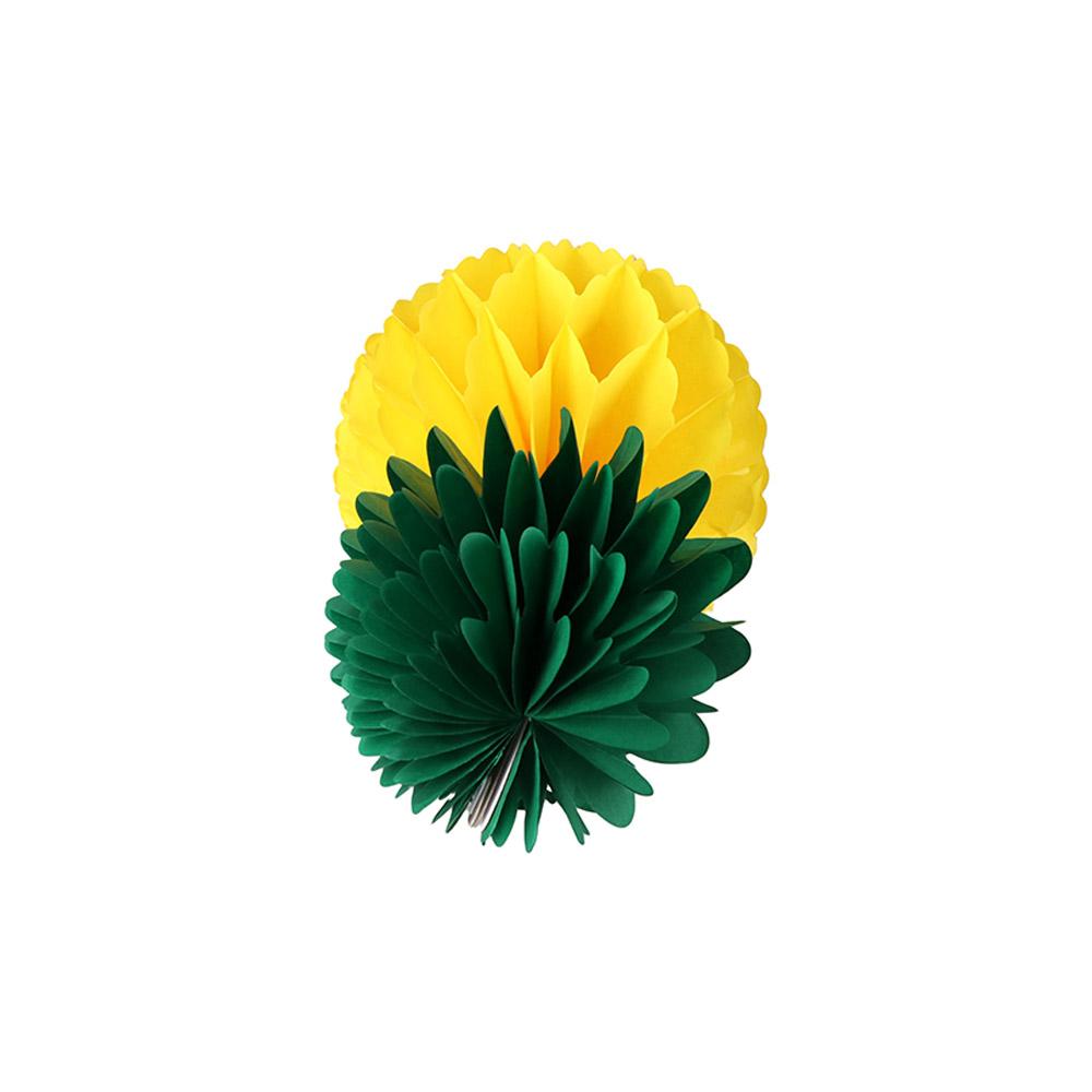 Home Fiesta Birthday Decorations for Summer Party Pineapple Honeycomb Garland Yellow Paper Hawaiian Style Ball Lantern
