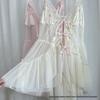 50970 Floral Mesh Nightgown with Bowknot and Removable Pads
