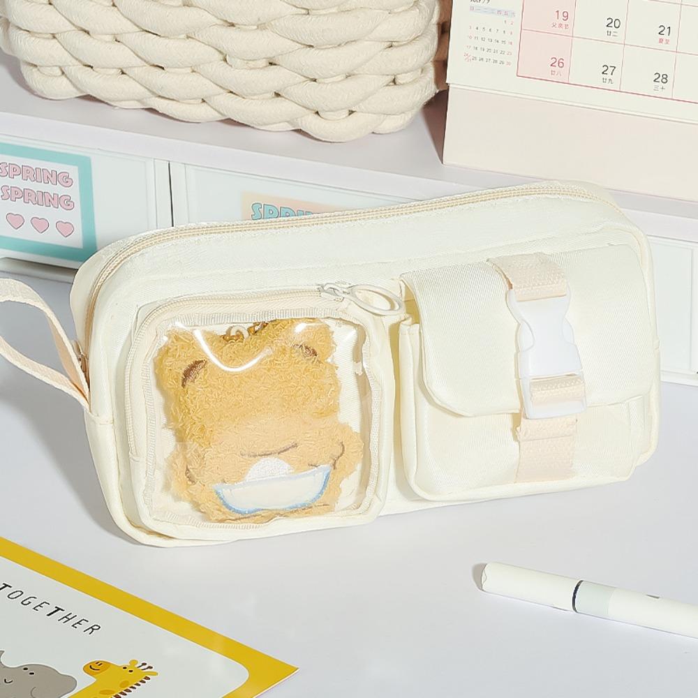 Cute Multi-pocket Pencil Case Large-capacity Portable Pen Bag Stationery Storage Bag Gift