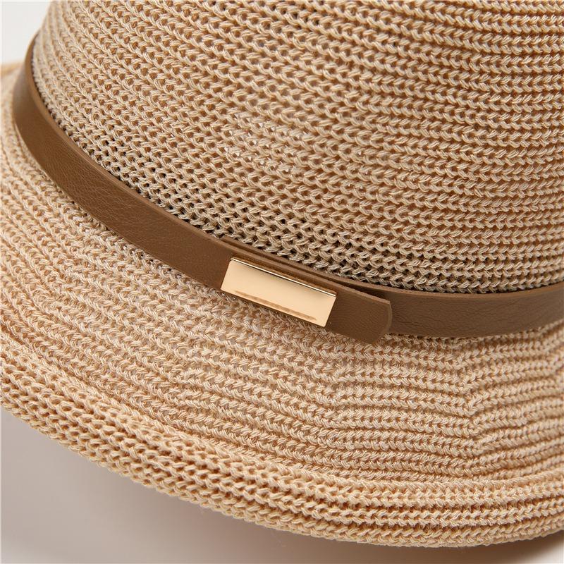 Linen hat women's summer sunscreen thin hat dome bucket hat fashion versatile sunshade beach top hat