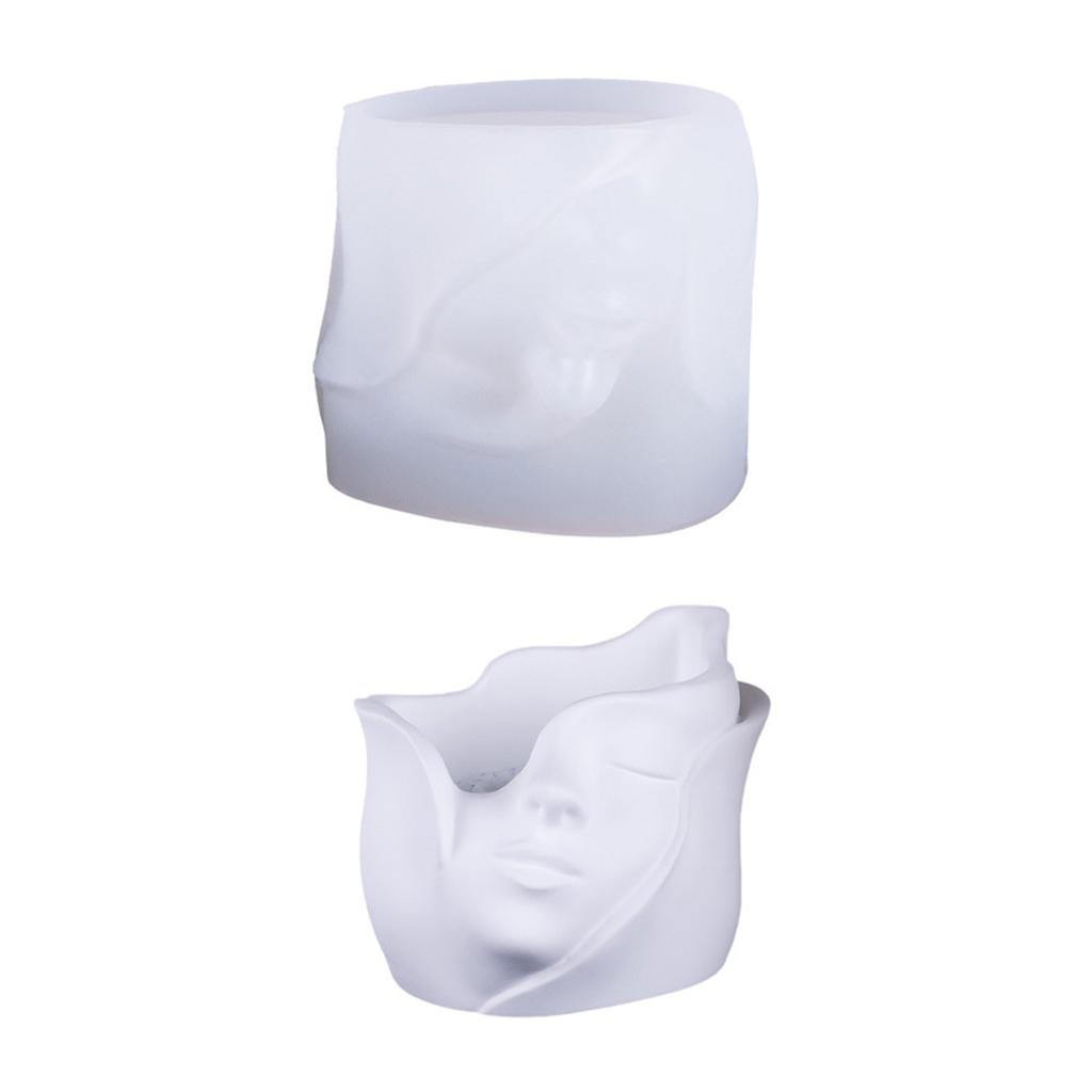 Silicone Vase Molds Pen Holder Mold Human Face Shape Silicone Flowerpot Mold Suitable for Crafting Vase Flowerpot